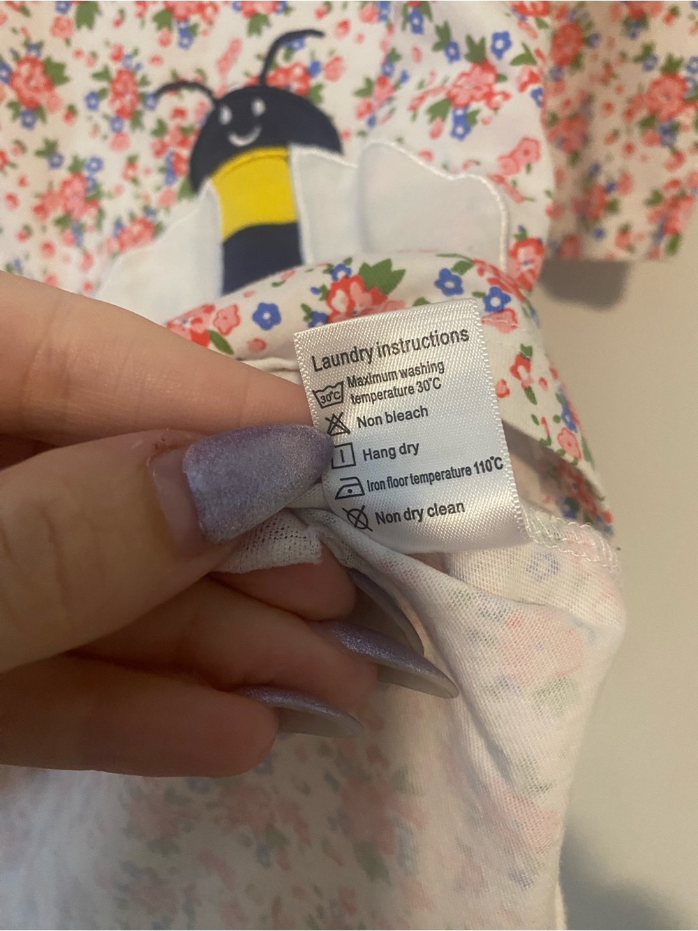Girls Floral BumbleBee Appliqué Dress - Picture 5 of 6